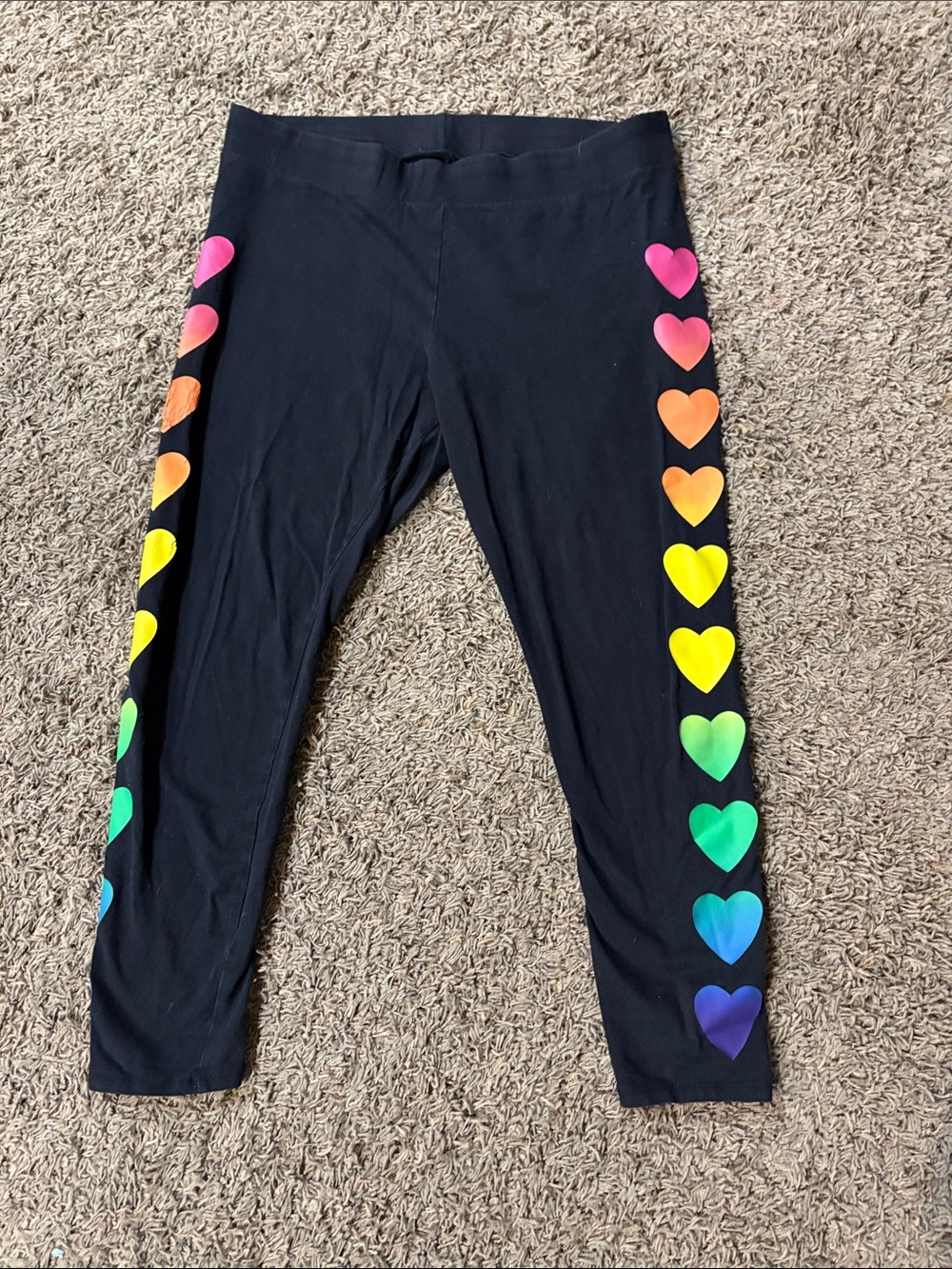 torrid Black Leggings with Rainbow Heart Side Stripes 2X